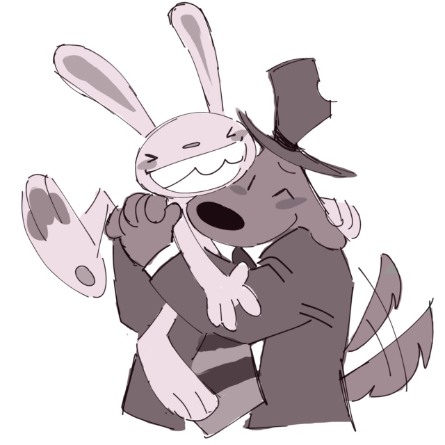 its the first ever gay dog (and lagomorph)